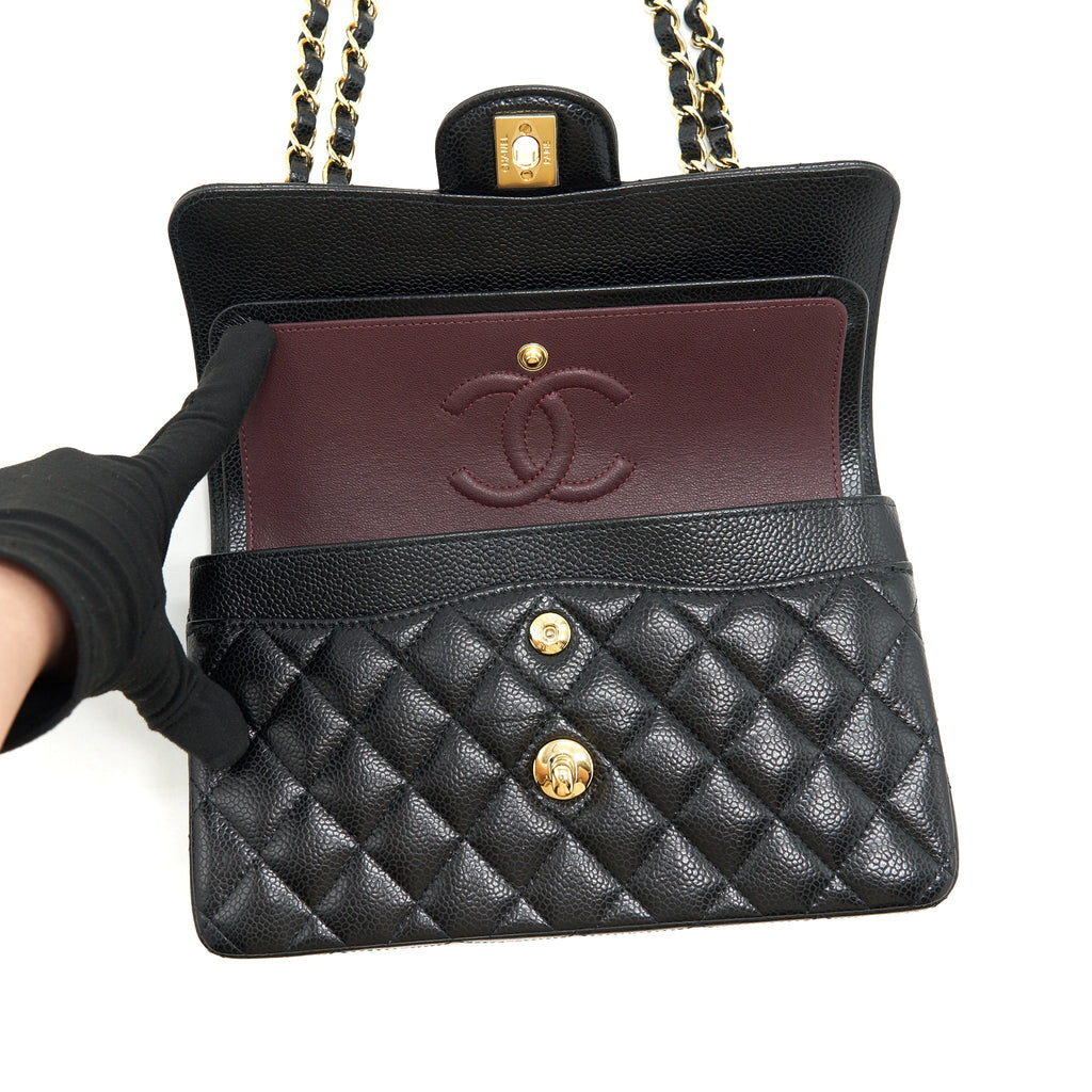 Chanel Small classic double Flap bag Caviar black