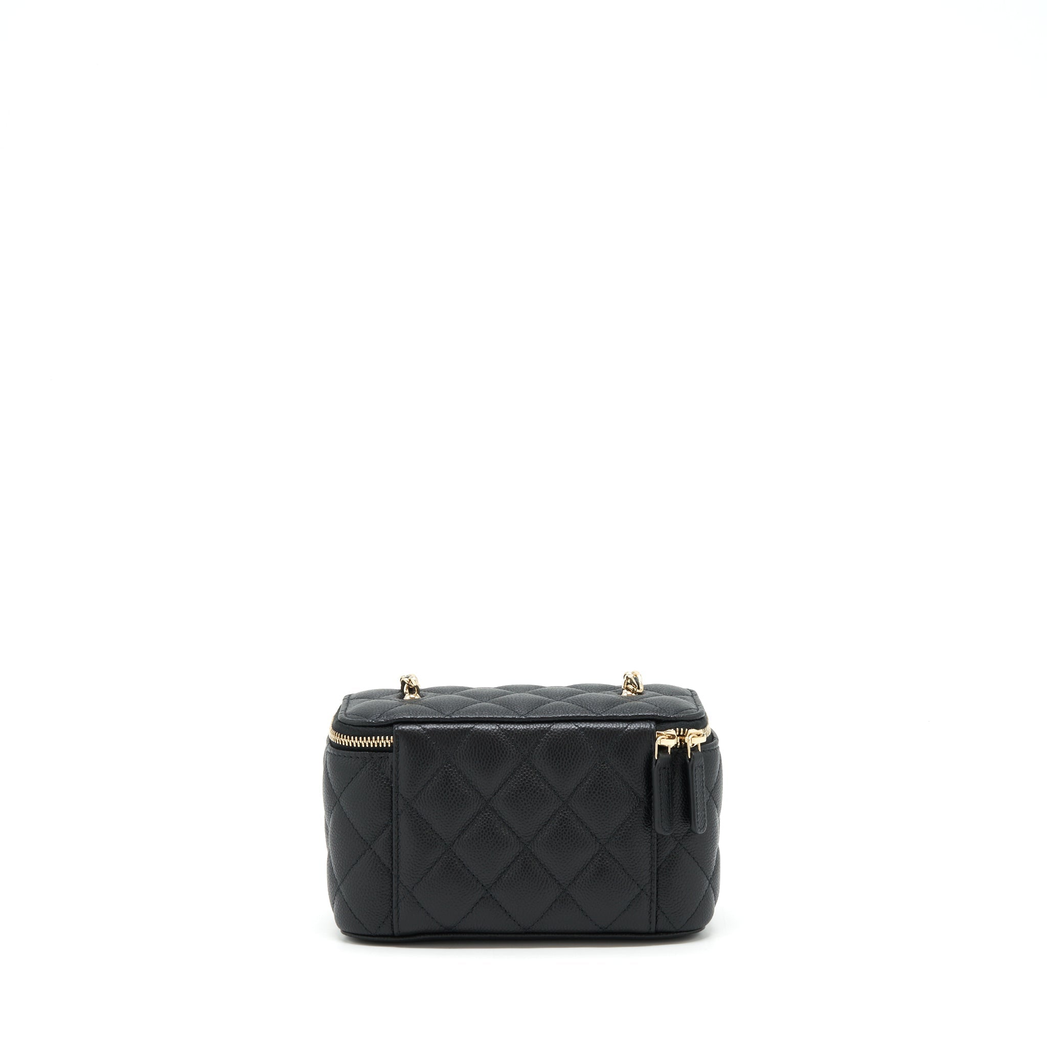 Chanel 22P Long Vanity With CC Logo Chain Caviar Black L