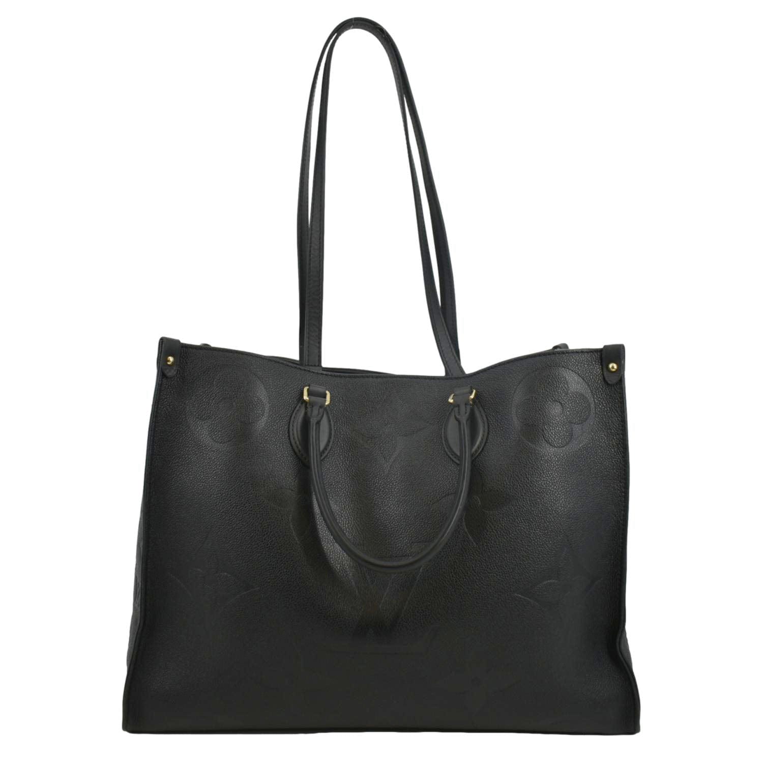 LOUIS VUITTON Onthego GM Monogram Empreinte Leather Tote Bag Black