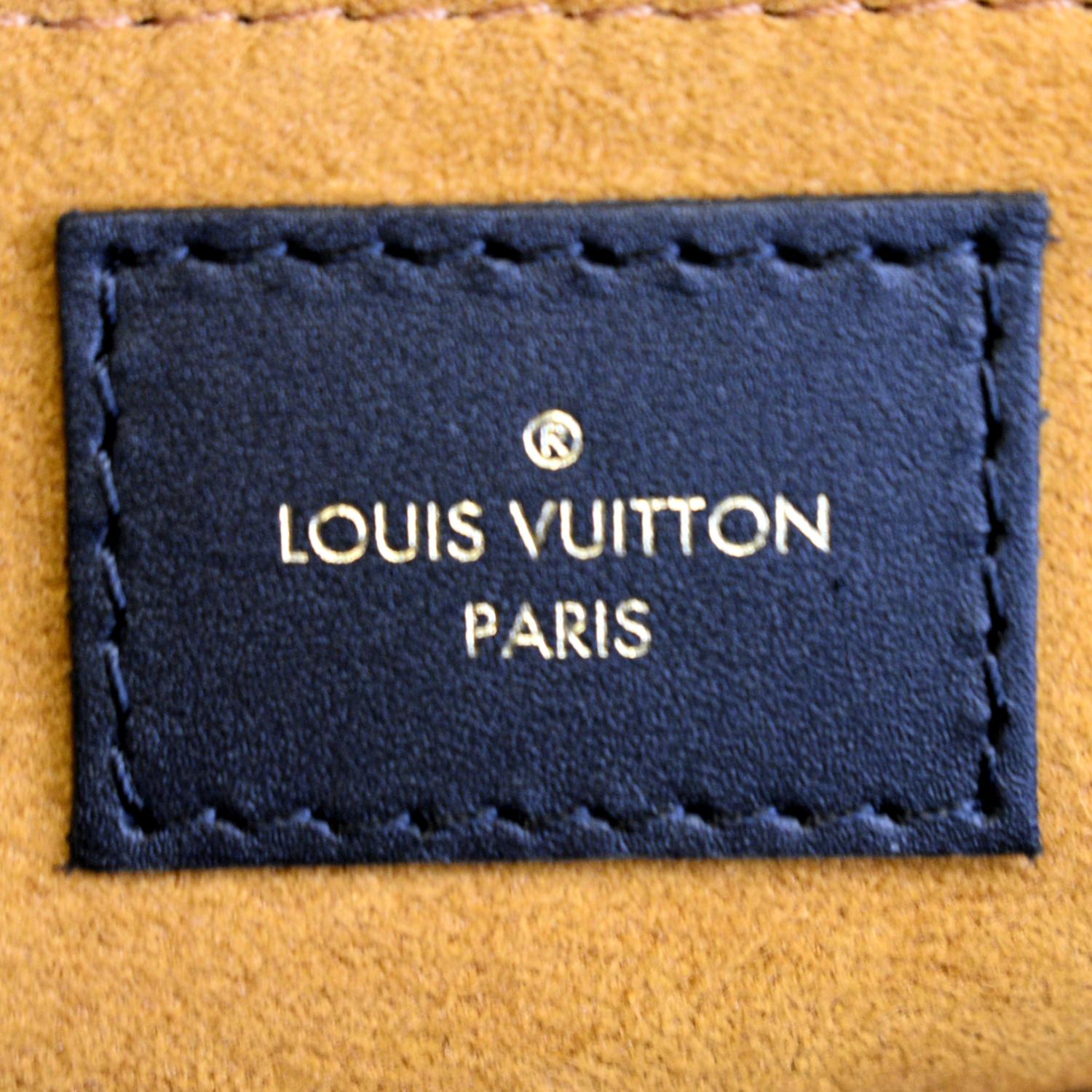 LOUIS VUITTON Onthego MM Giant Monogram Empreinte Leather Tote Bag Black