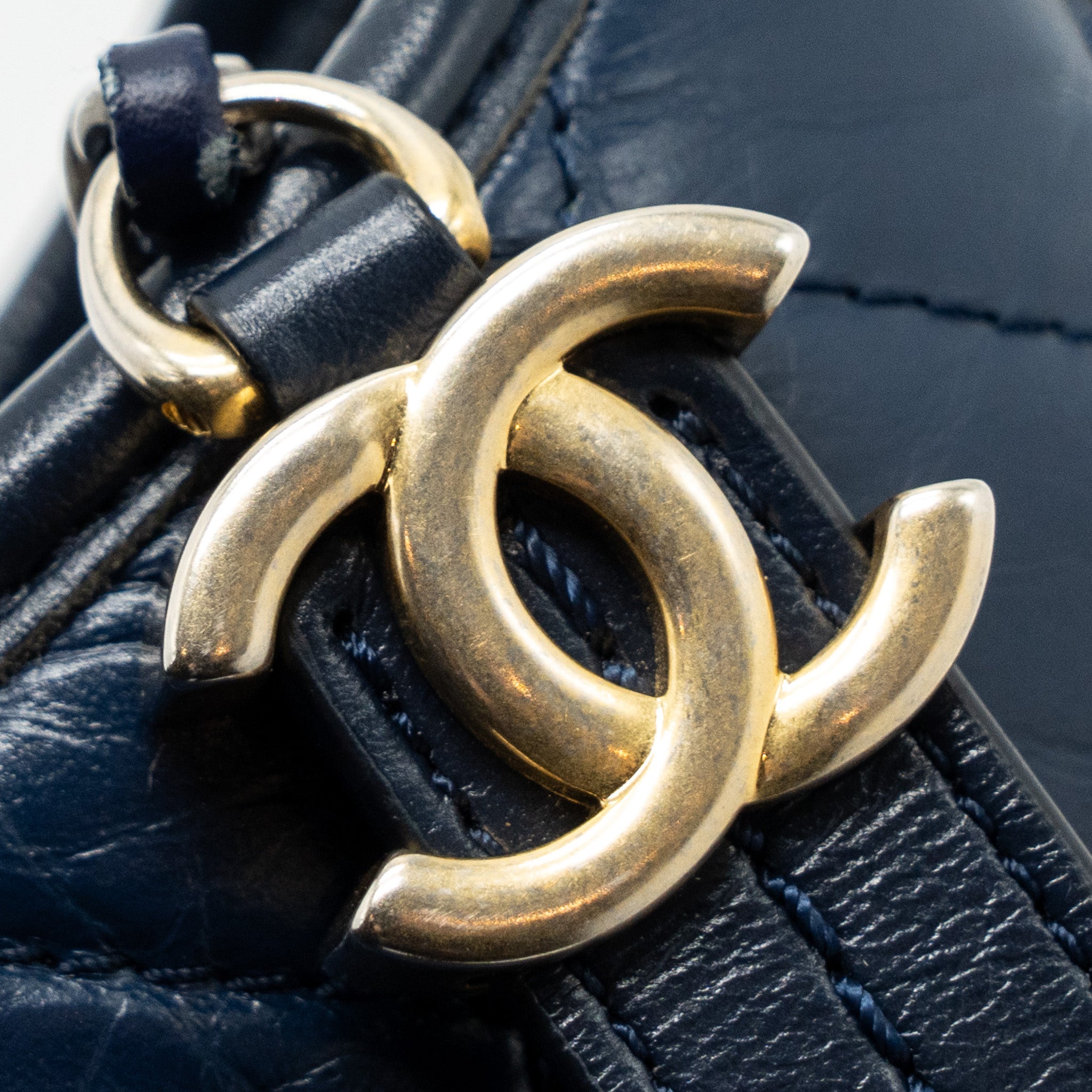 Chanel small Gabrielle hobo bag calfskin blue multicolour hardware