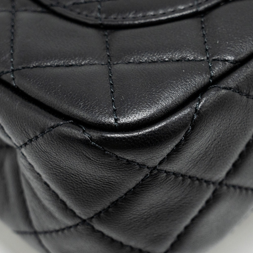 Chanel Pearl Crush Mini Rectangular Flap Bag Lambskin BLACK  (Microchip)
