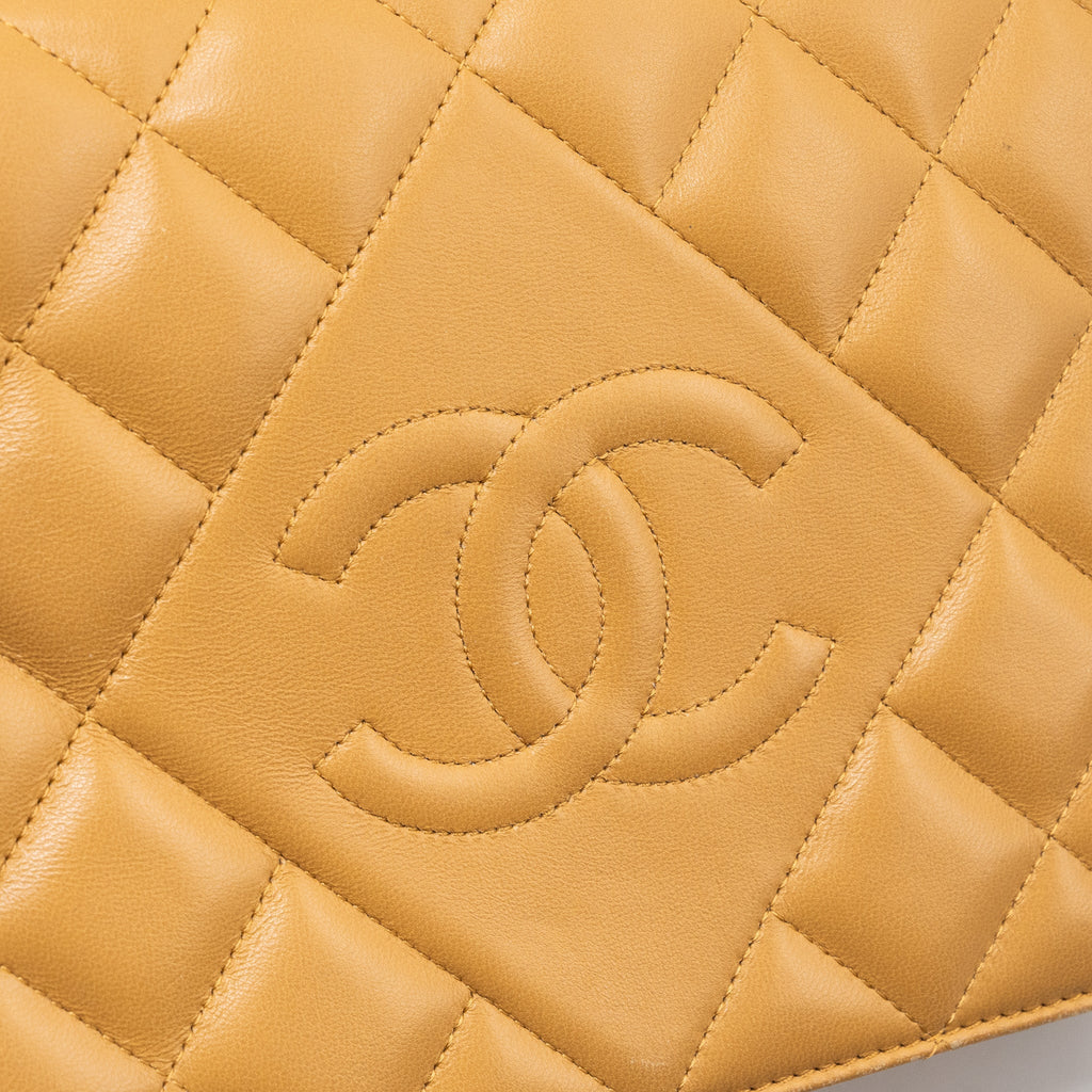 Chanel Quilted Flap Bag Lambskin Beige