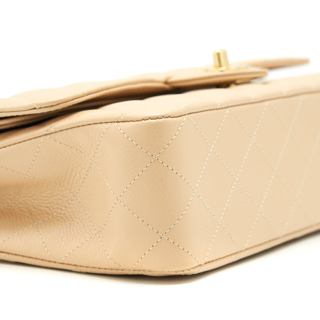 Chanel Classic Double Flap Bag Caviar Beige