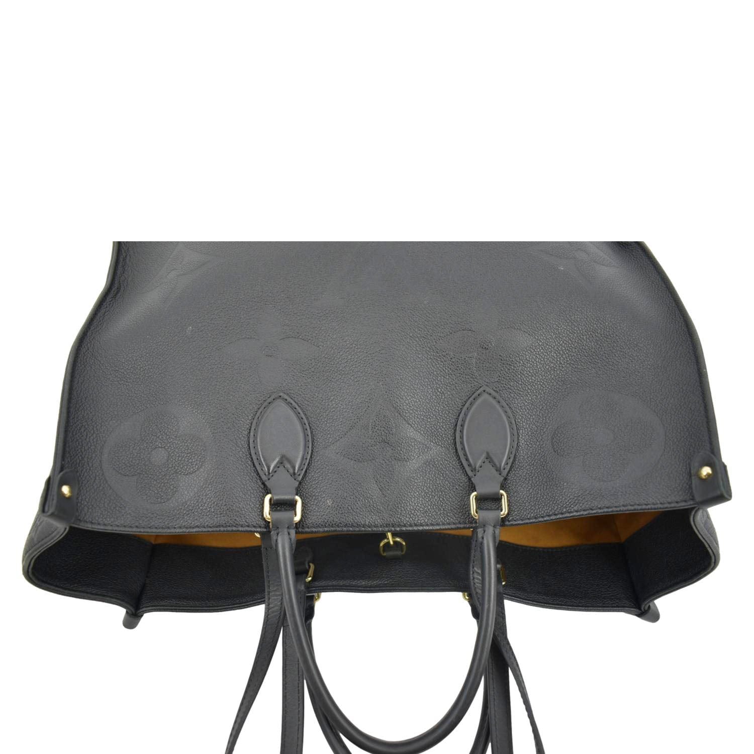 LOUIS VUITTON Onthego GM Monogram Empreinte Leather Tote Bag Black