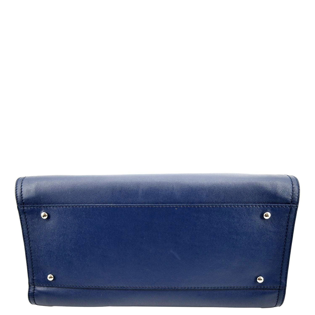 CHANEL Deauville Studded Caviar Tote Shoulder Bag Blue
