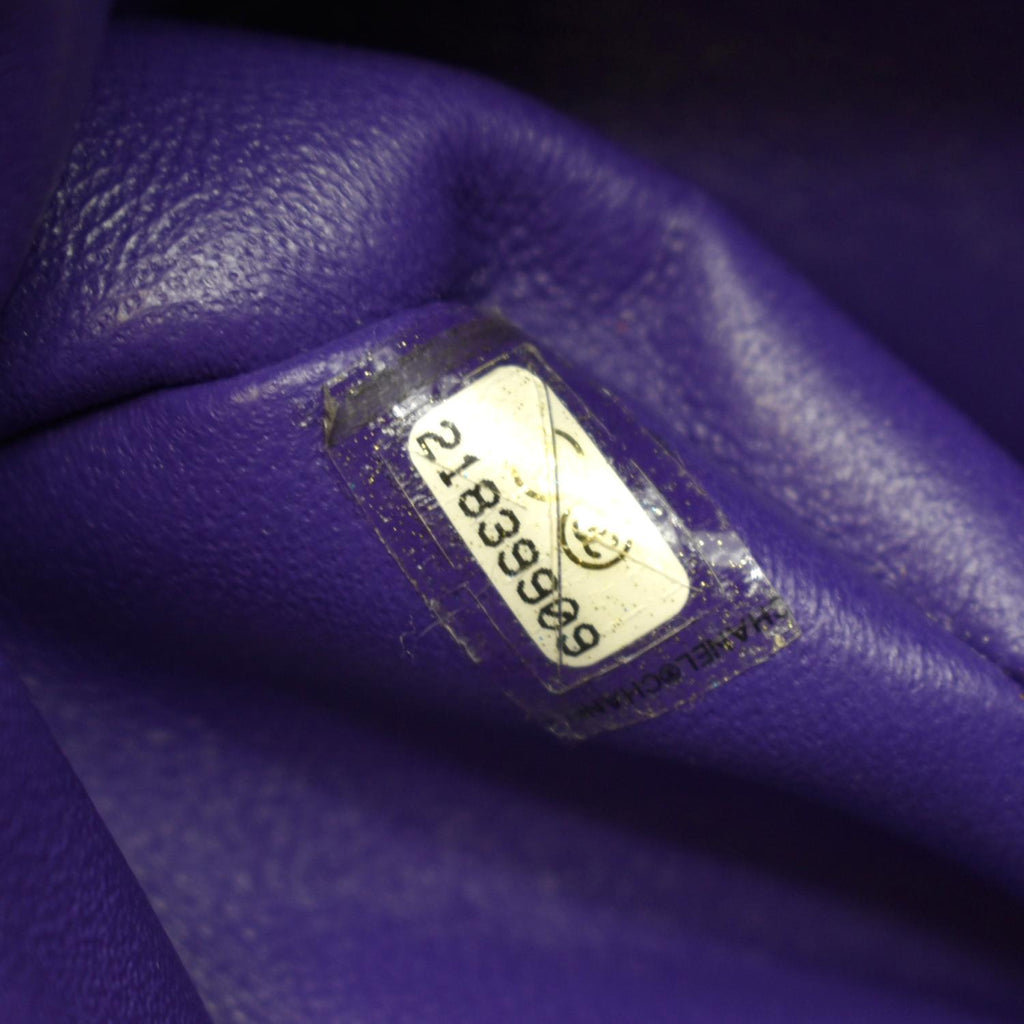 CHANEL Mini Flap Patent Calfskin Leather Shoulder Bag Purple