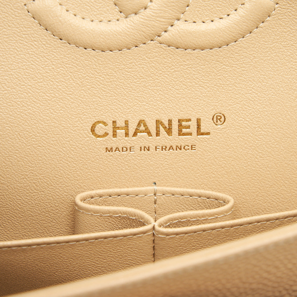 Chanel Classic Double Flap Bag Caviar Beige