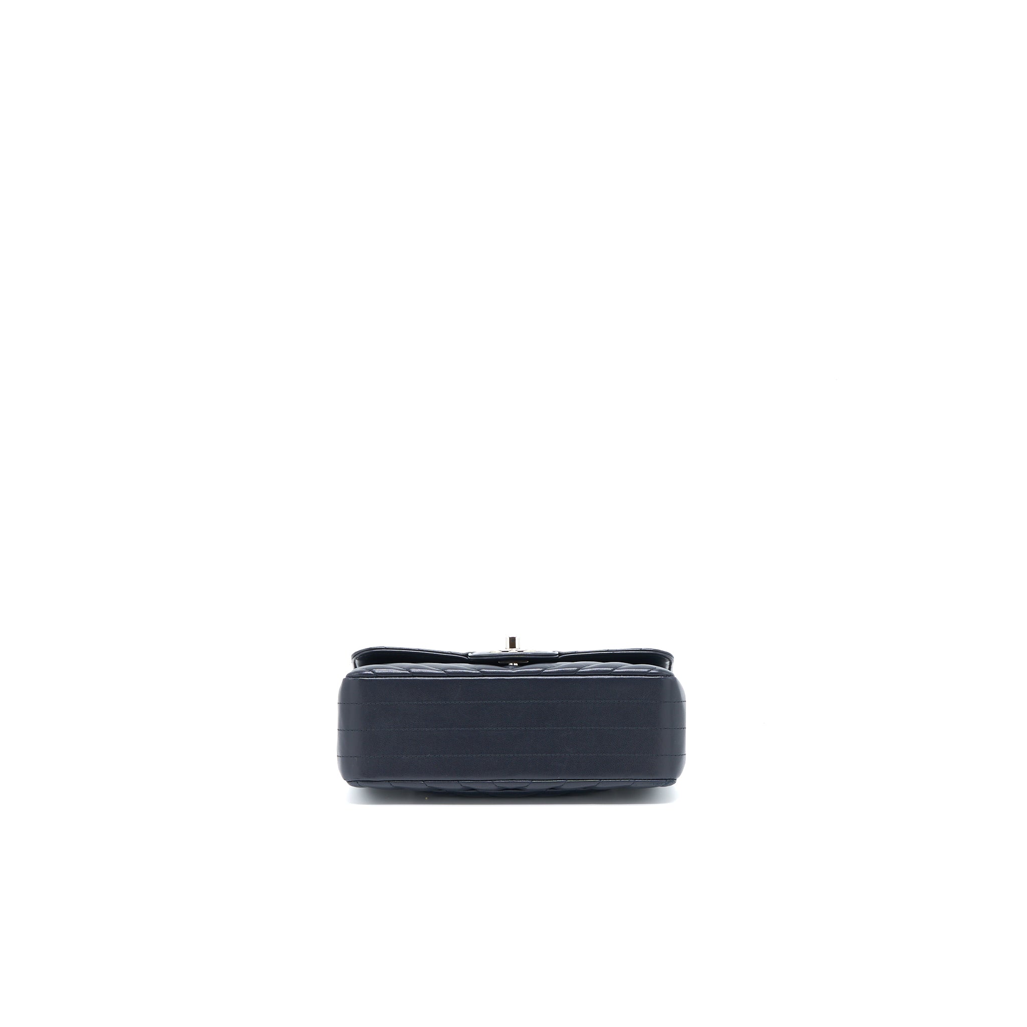 Chanel Mini Rectangular Flap Bag Chevron Lambskin Navy