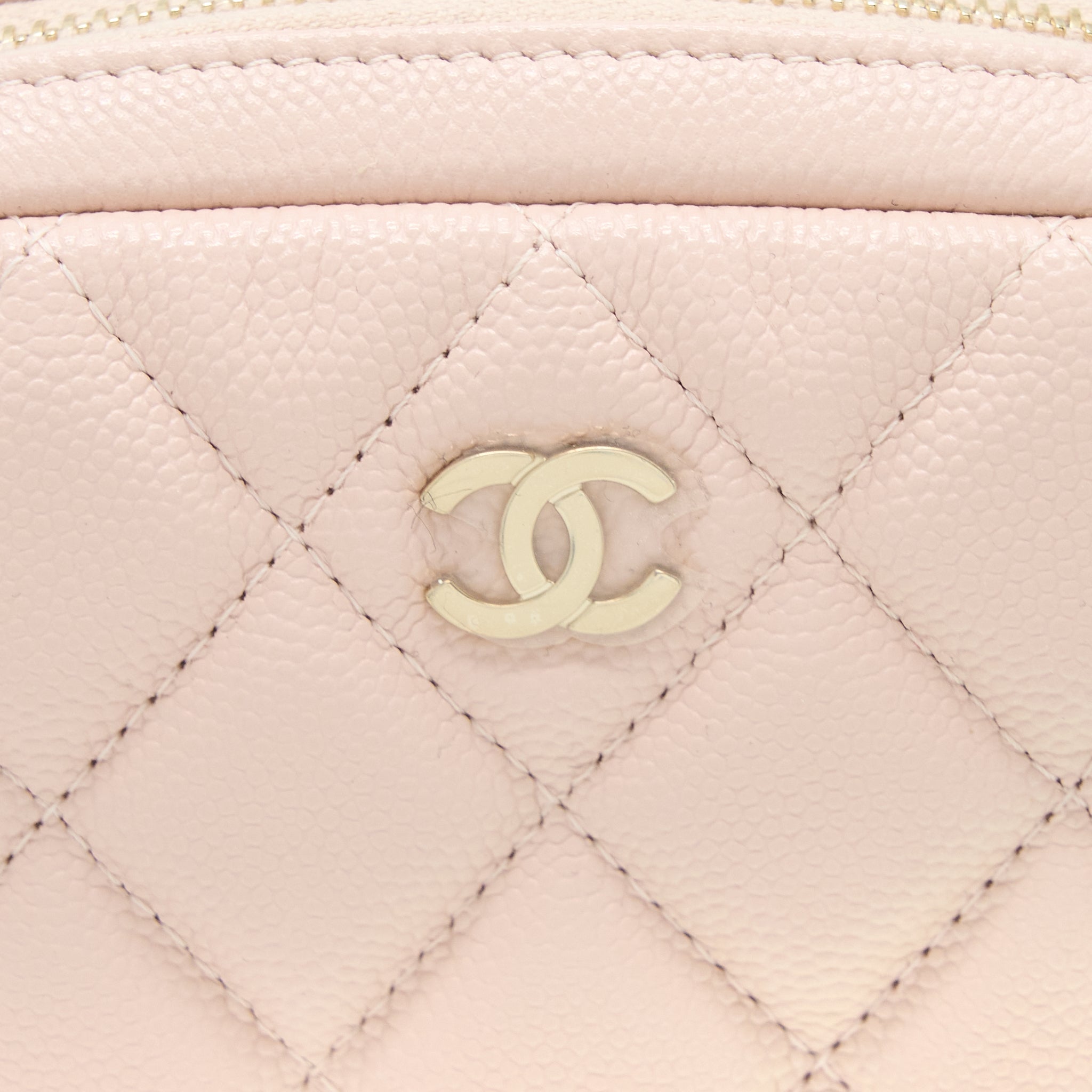 Chanel 21C Small Cosmetic Pouch Caviar Rose Clair L