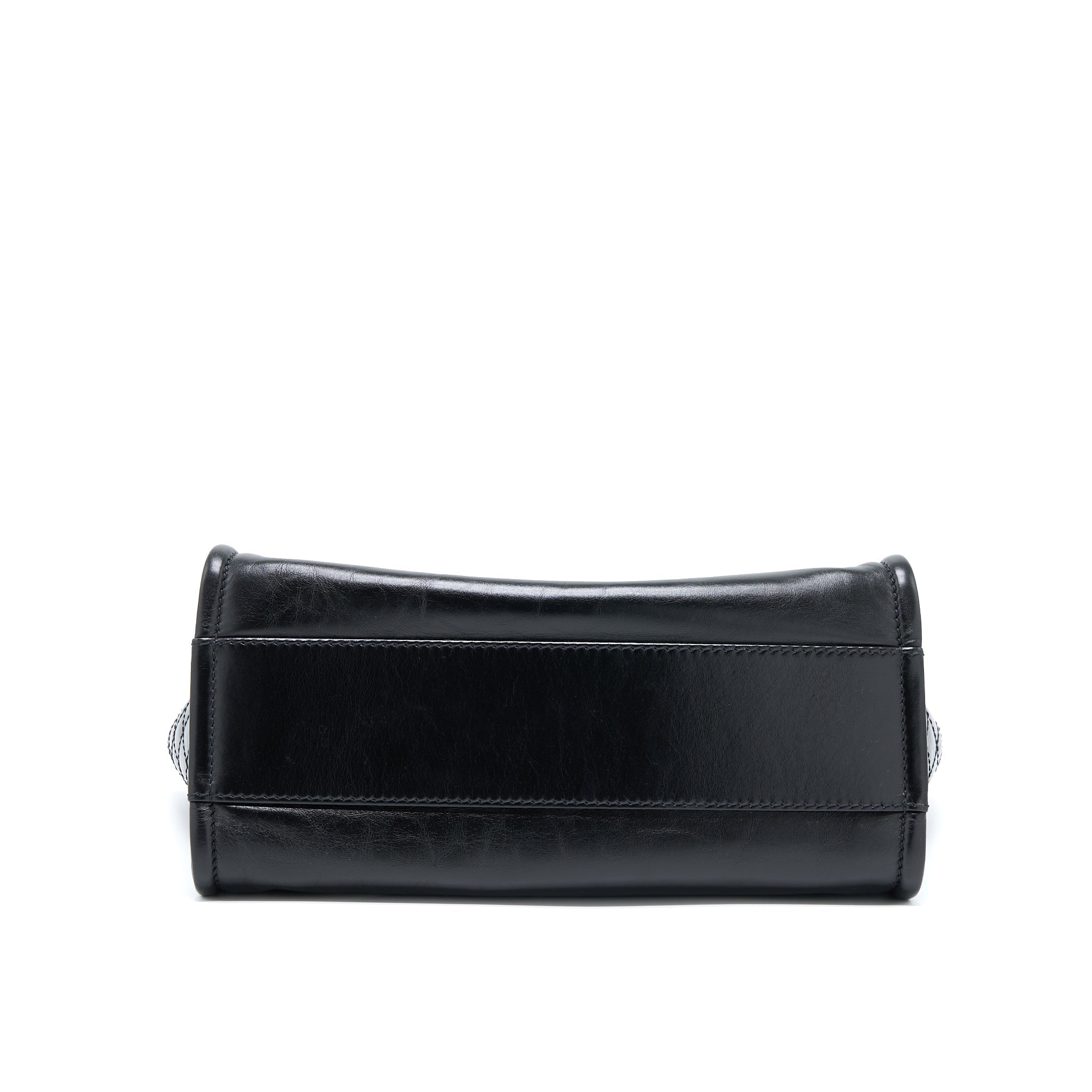 Chanel Deauville Tote Bag Calfskin Black With Detail Logo