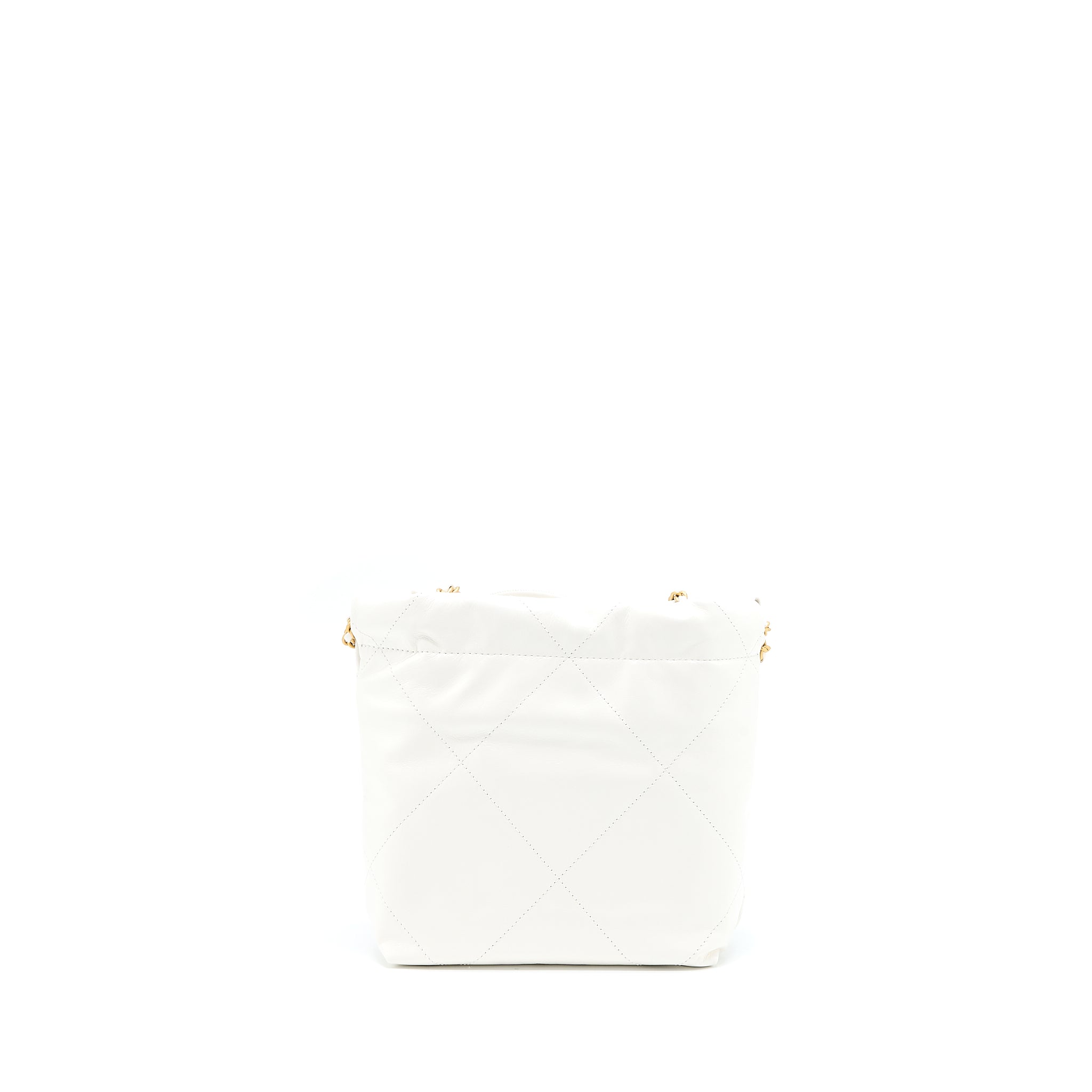 Chanel 23S Mini 22 Bag Shiny Calfskin White  (Microchip)