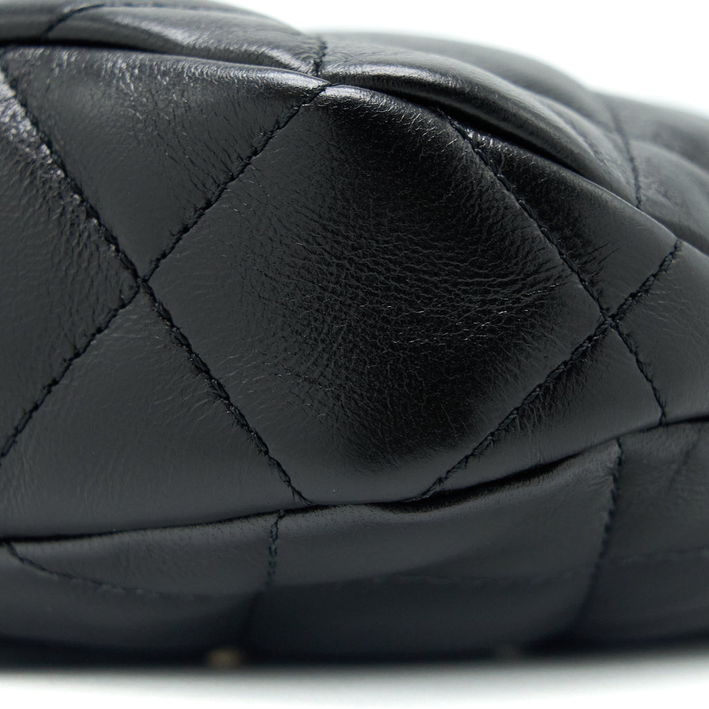 Chanel 22K Hobo Shoulder Bag Lambskin Black  (Microchip)