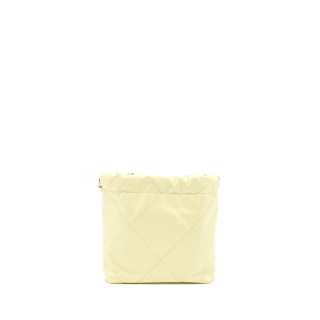 Chanel 23S Mini 22 Bag Shiny Calfskin Light Yellow  (Microchip)