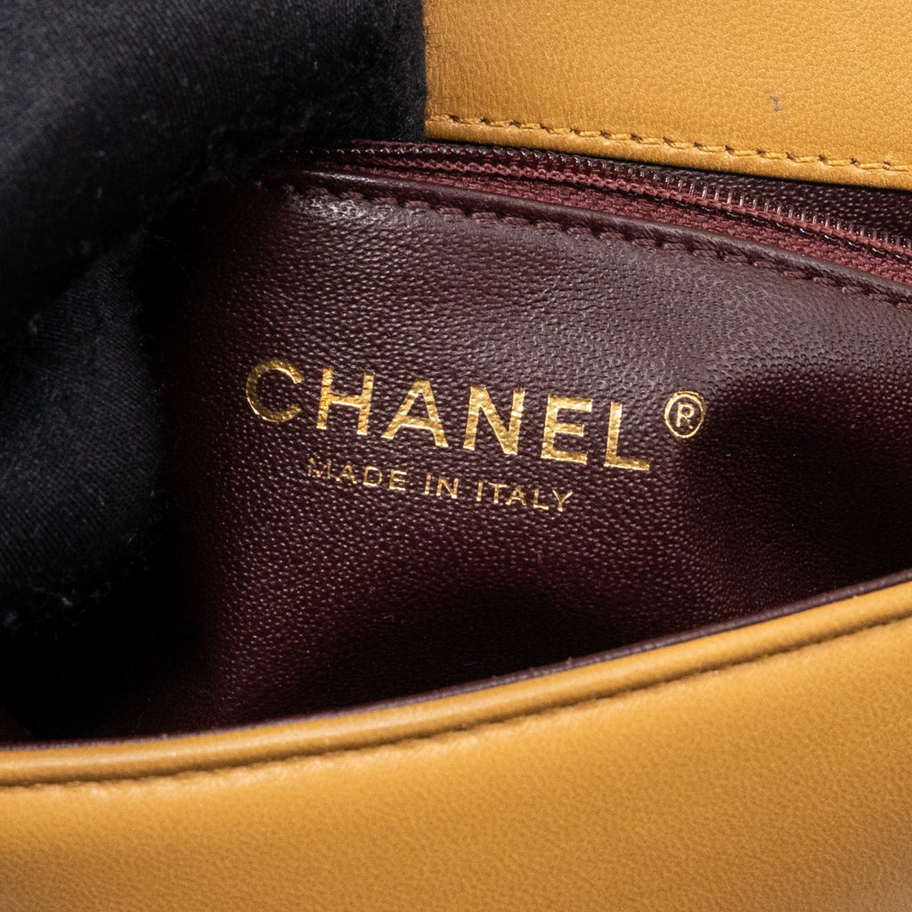 Chanel Quilted Flap Bag Lambskin Beige
