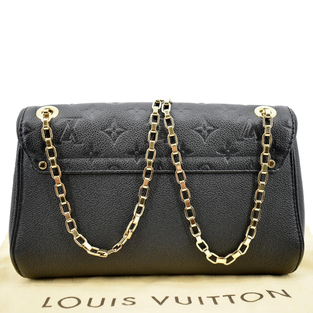 LOUIS VUITTON Saint Germain MM Monogram Empreinte Leather Shoulder Bag Black