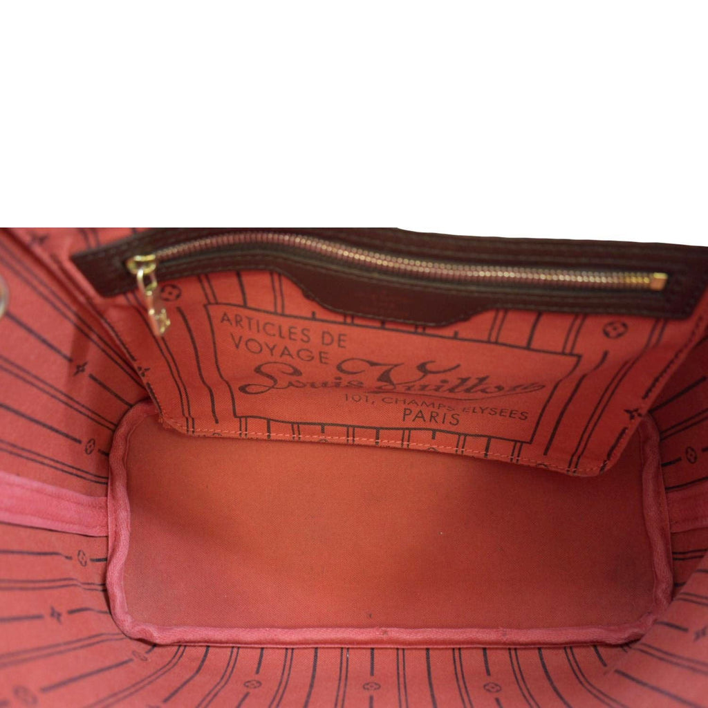 LOUIS VUITTON Neverfull PM Damier Ebene Tote Shoulder Bag Brown