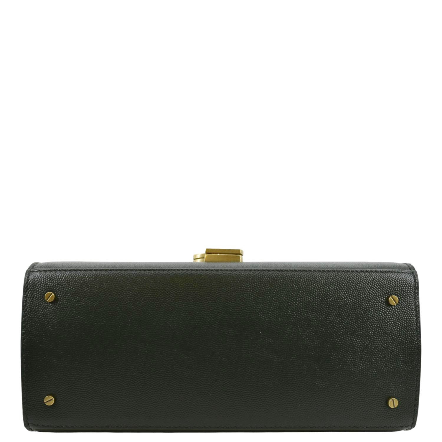 YVES SAINT LAURENT Cassandra Top Handle Leather Shoulder Bag Green