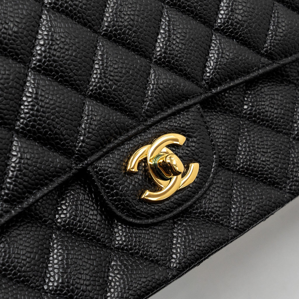 Chanel Medium Classic Double Flap Bag Caviar Black