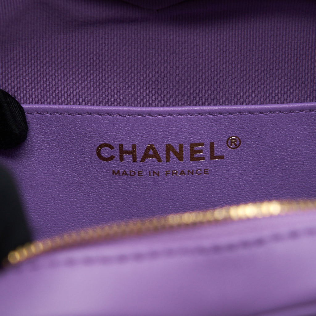 Chanel 22S Heart Bag Lambskin Purple L