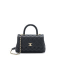 Chanel Coco Handle Caviar Black L(Microchip)