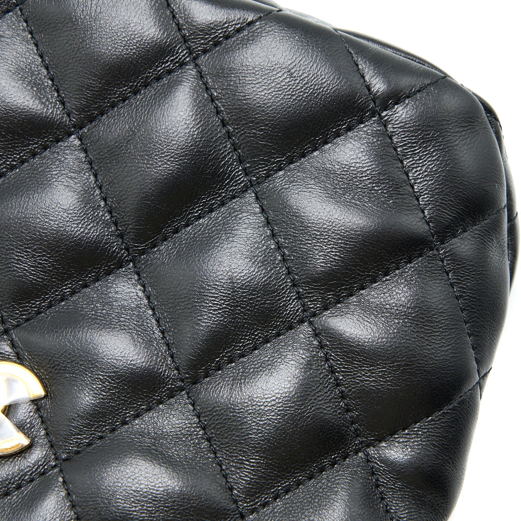 Chanel 22K Hobo Shoulder Bag Lambskin Black  (Microchip)