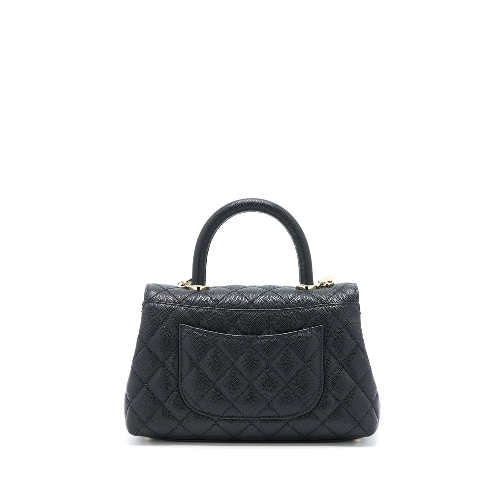 Chanel Coco Handle Caviar Black L(Microchip)