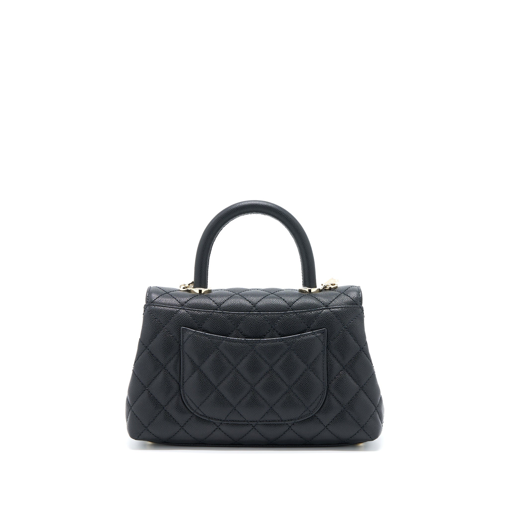 Chanel Coco Handle Caviar Black L(Microchip)