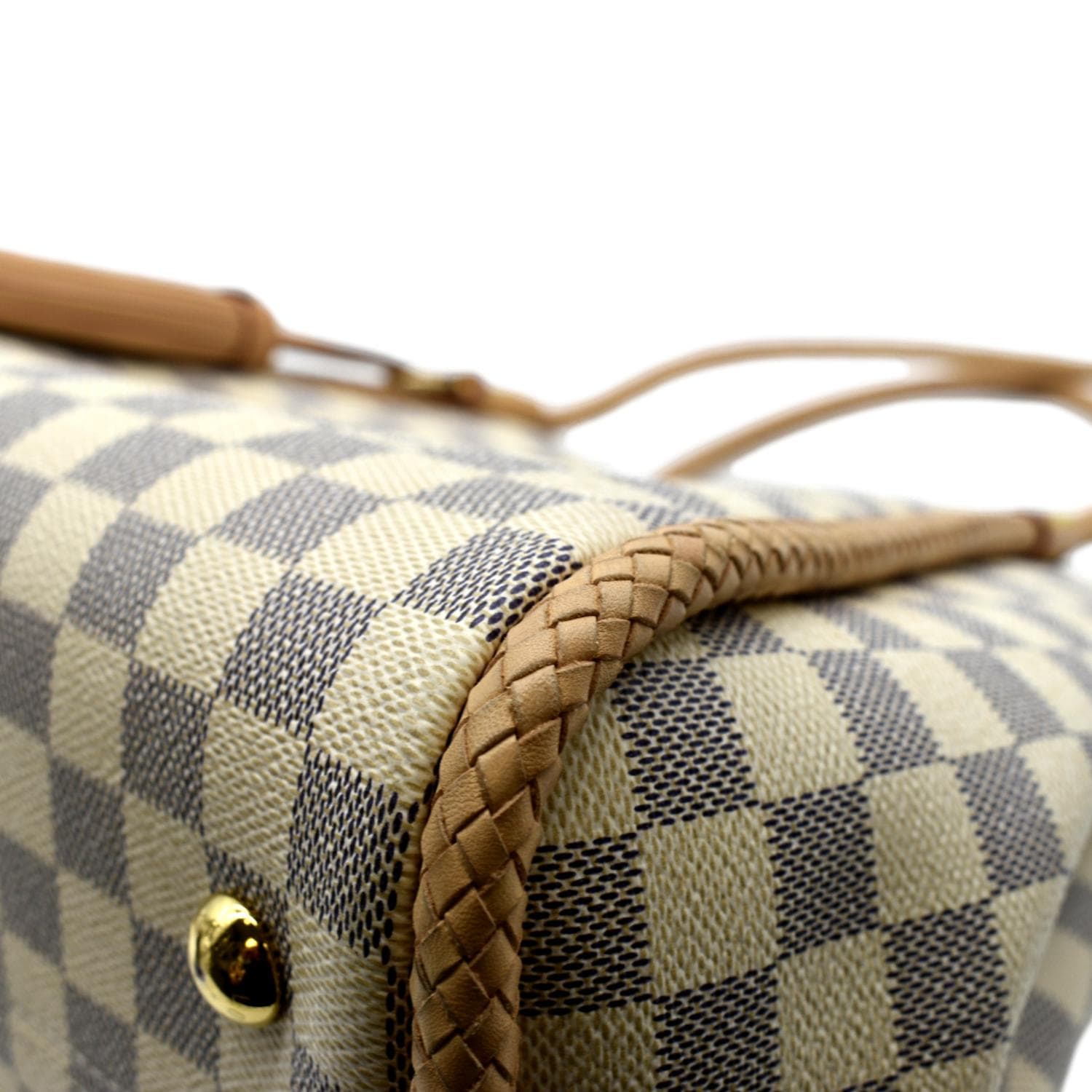 LOUIS VUITTON Propriano Damier Azur Tote Shoulder Bag White