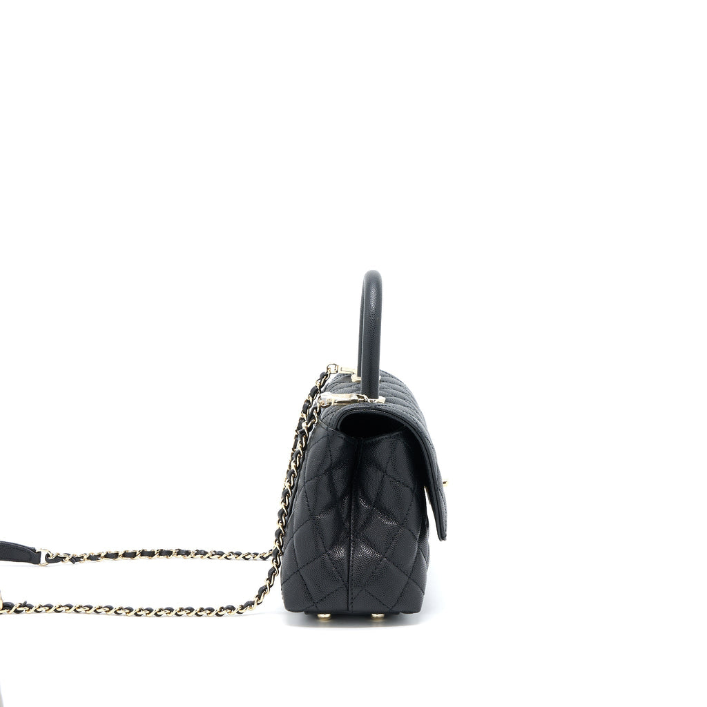 Chanel Coco Handle Caviar Black L(Microchip)