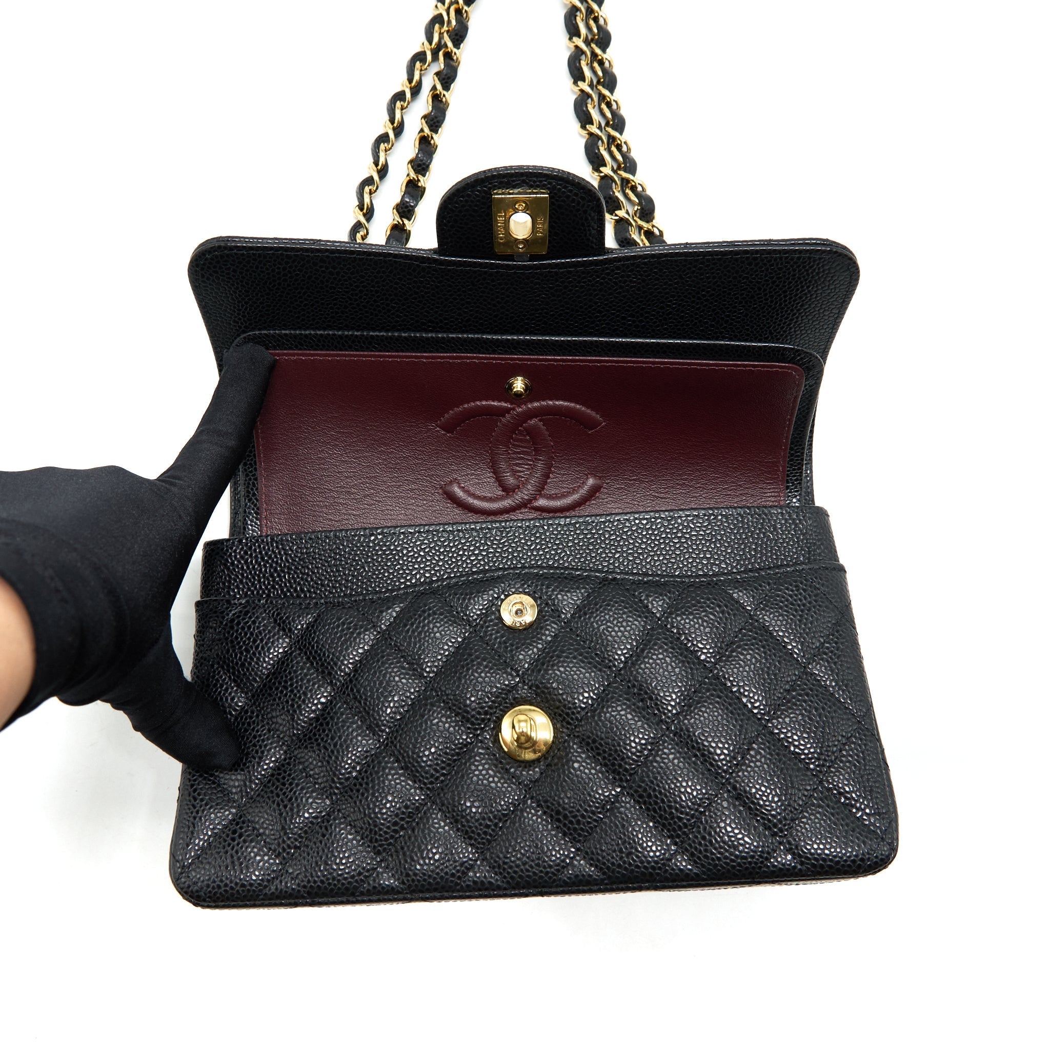 Chanel Small Classic Double Flap Caviar Black