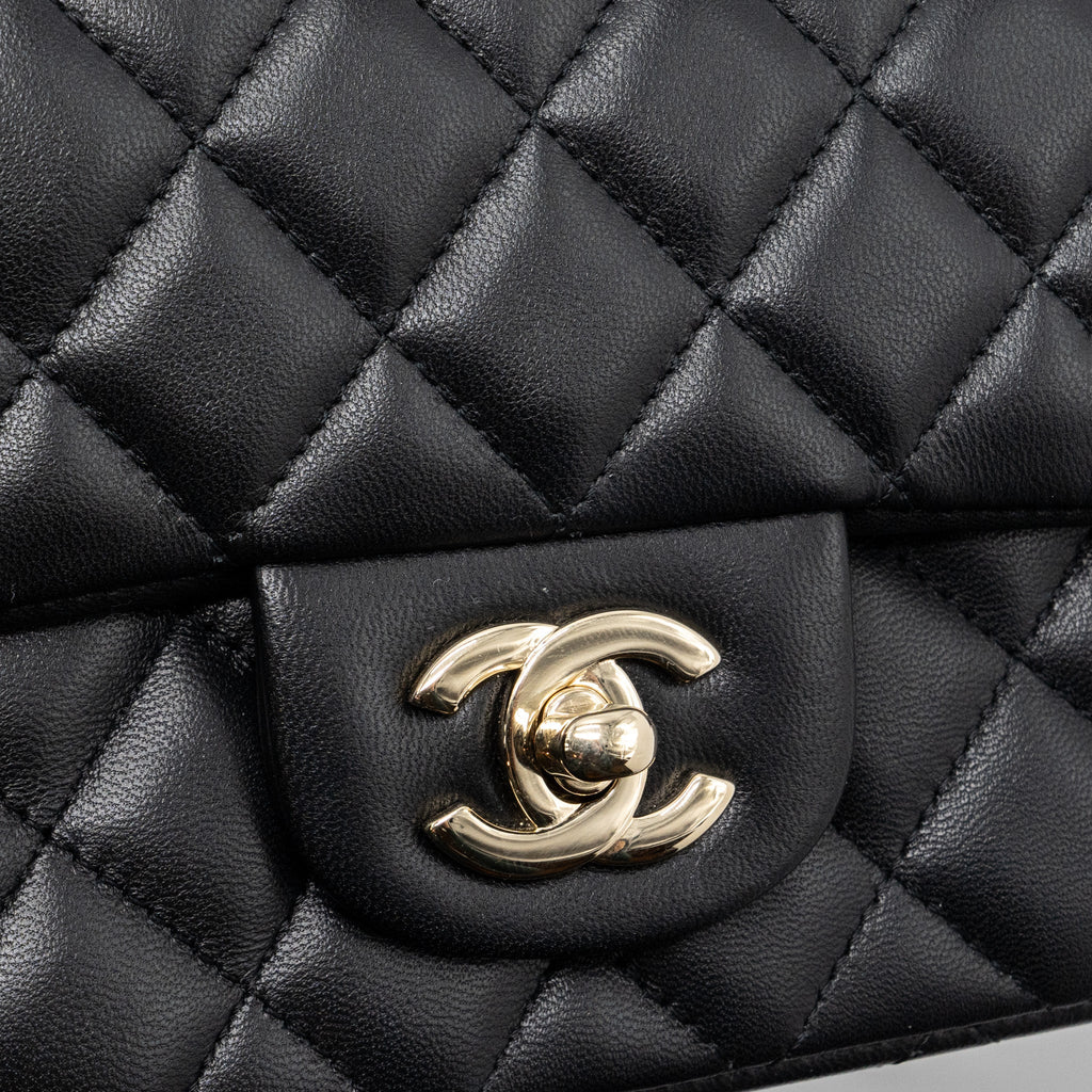 Chanel mini rectangular Flap Bag Lambskin Black L