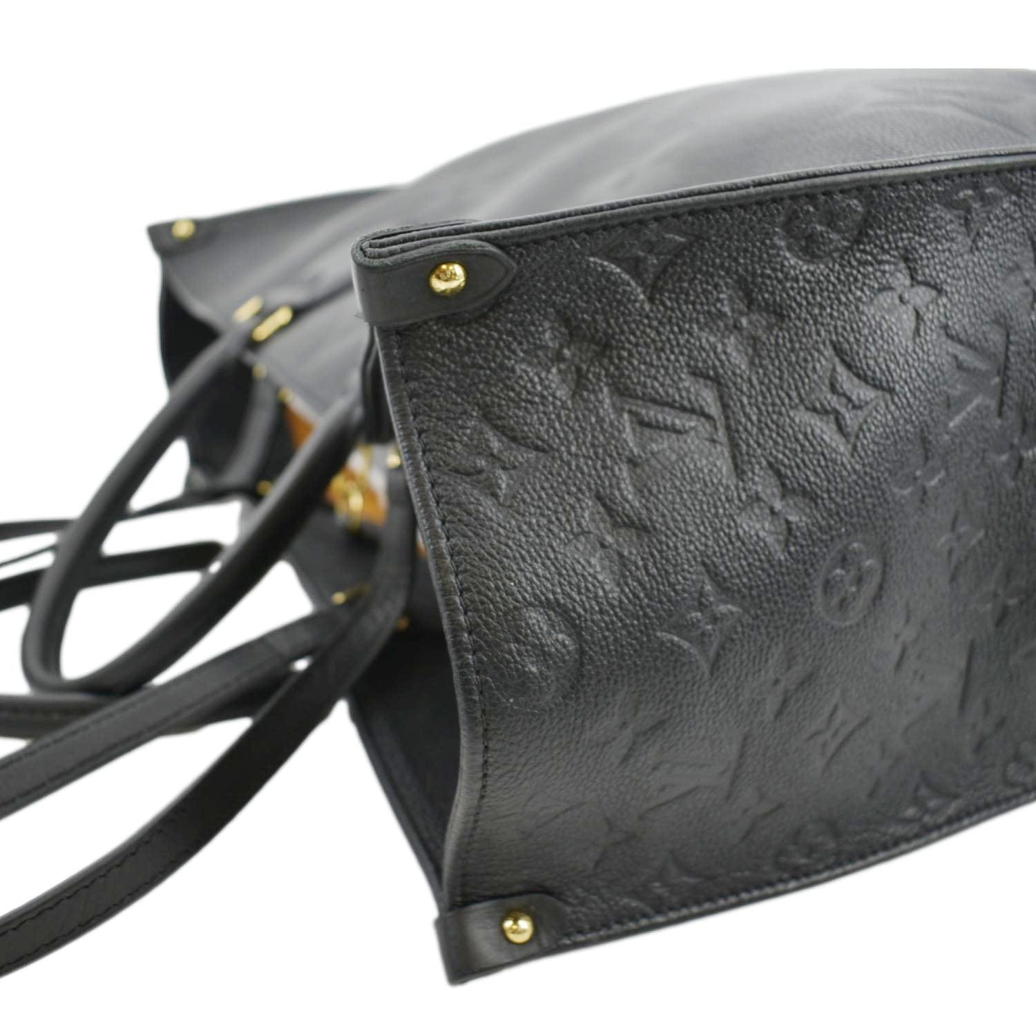 LOUIS VUITTON Onthego GM Monogram Empreinte Leather Tote Bag Black