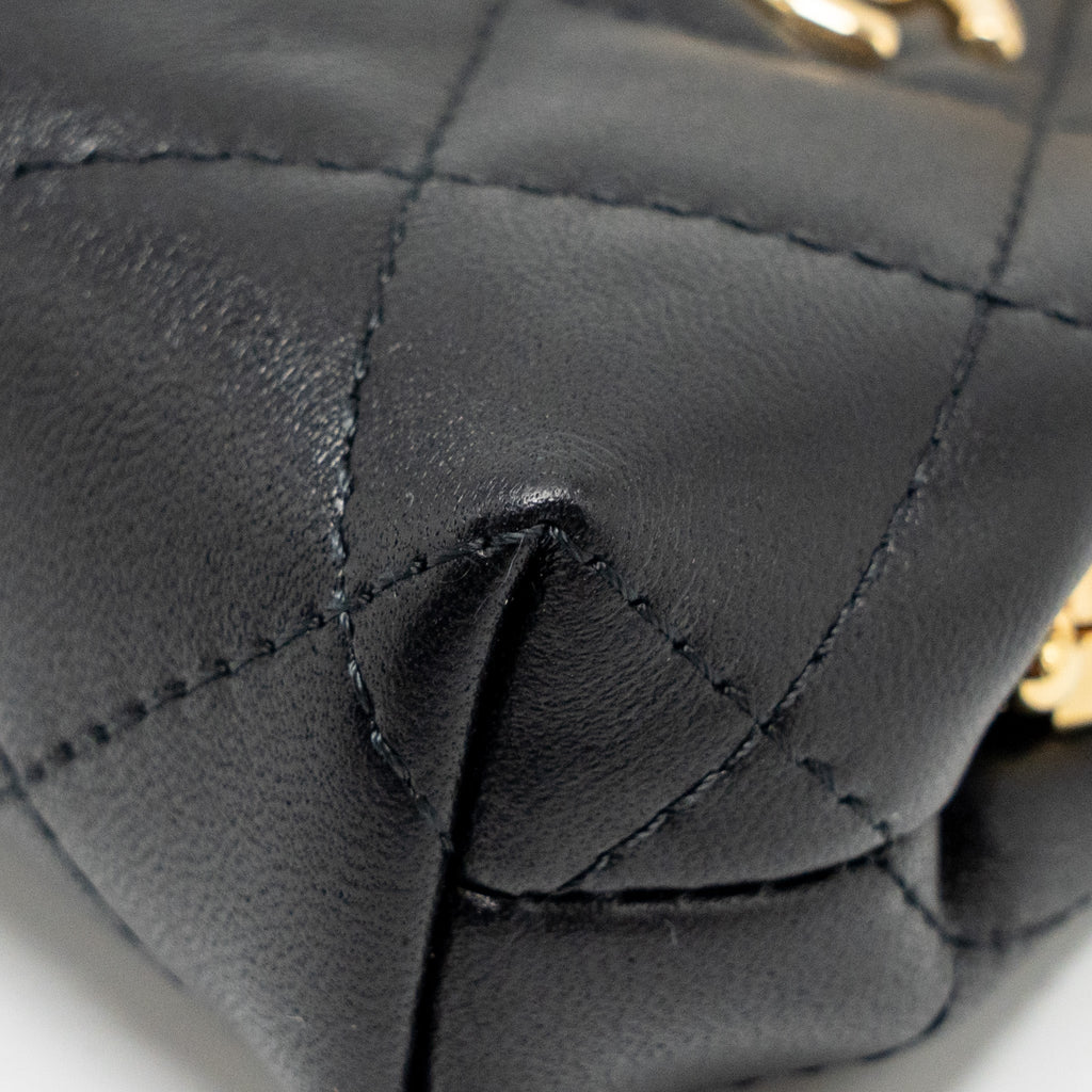 Chanel 23p Mini Coin Purse with Chain Calfskin Black L(microchip)