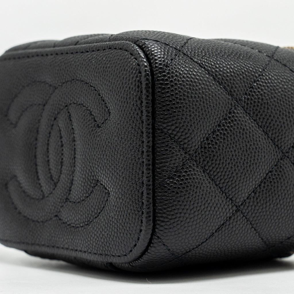 Chanel Mini Vanity with Chain Caviar Black L (Microchip)