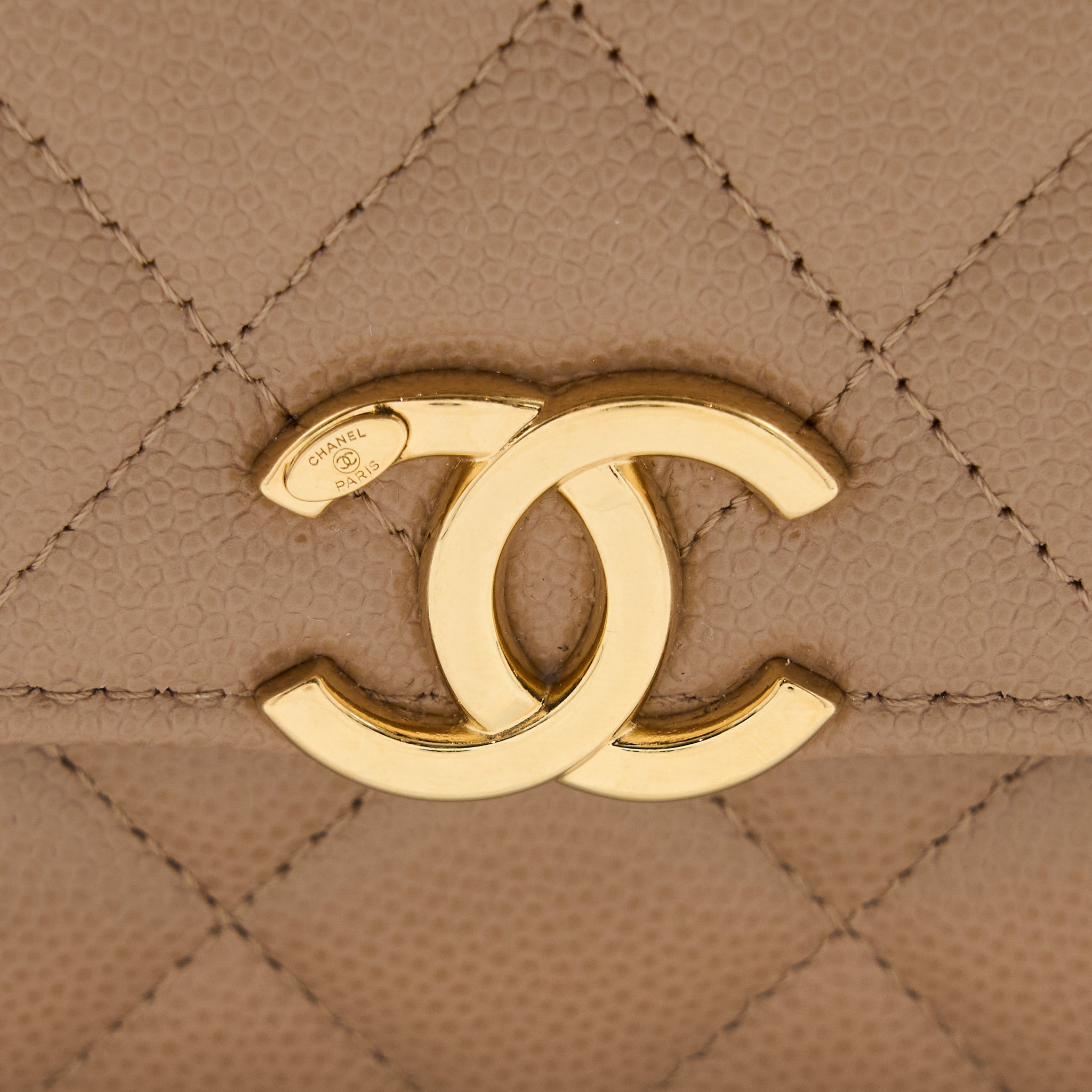 Chanel Mini Flap Bag Caviar Beige  (Microchip)