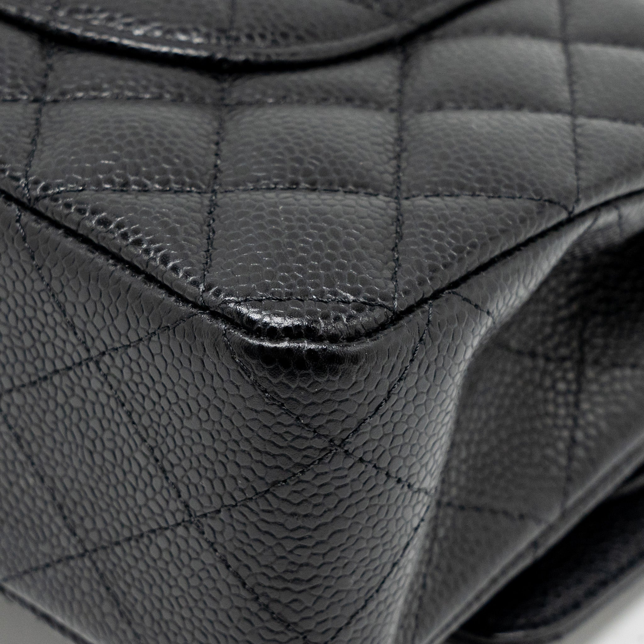 Chanel Medium Classic Double  Flap Bag Caviar  Black
