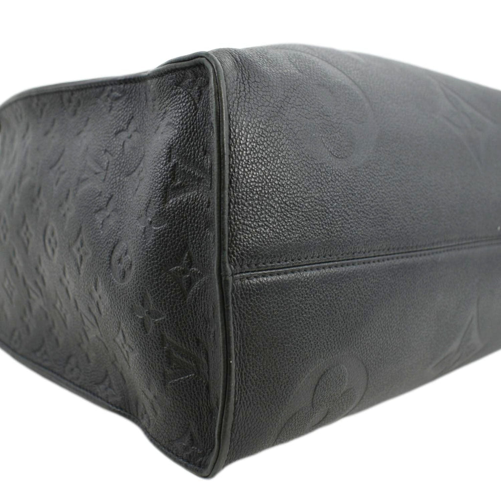 LOUIS VUITTON Onthego GM Monogram Empreinte Leather Tote Bag Black