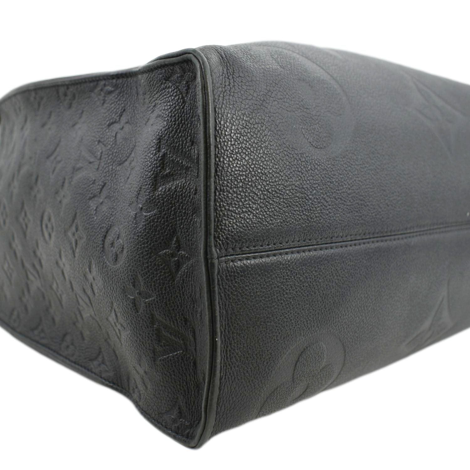 LOUIS VUITTON Onthego GM Monogram Empreinte Leather Tote Bag Black
