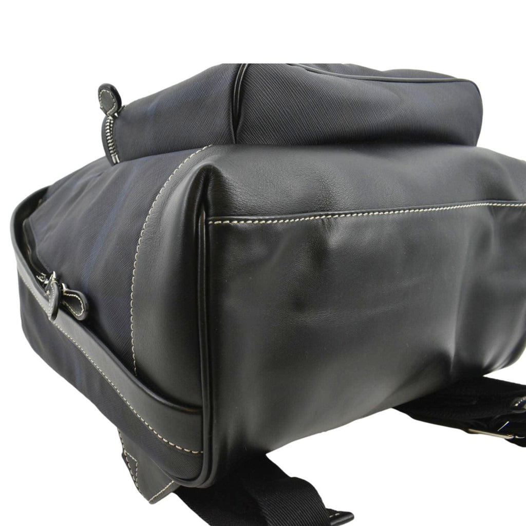 BURBERRY Rocco Check Fabric Backpack Navy Blue