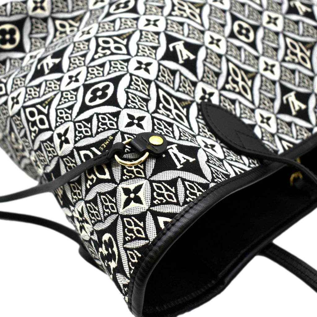 LOUIS VUITTON Since 1854 Neverfull MM Jacquard Shoulder Bag Grey