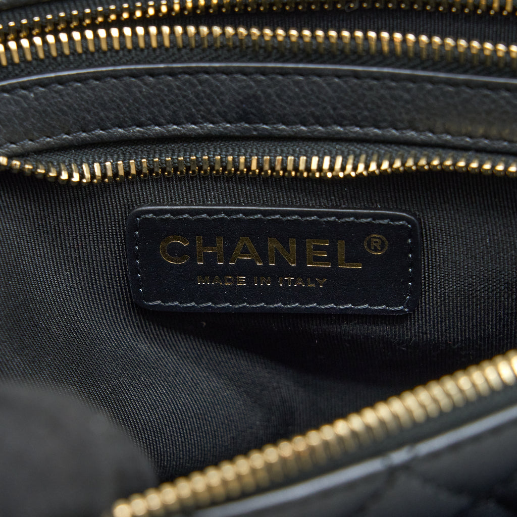 Chanel Quilted Waist Bag Calfskin Black L