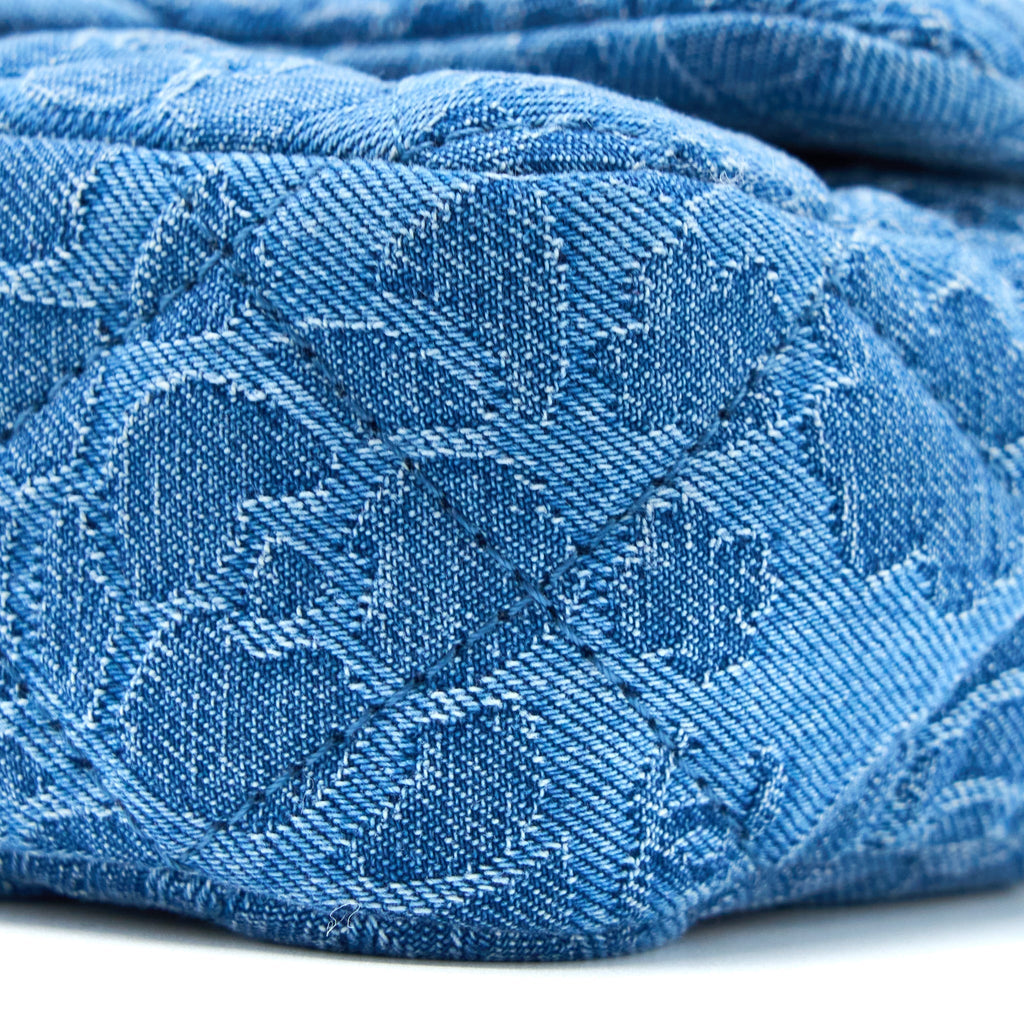 Chanel Coco Love Flap Bag Camellia Denim Blue  (Microchip)