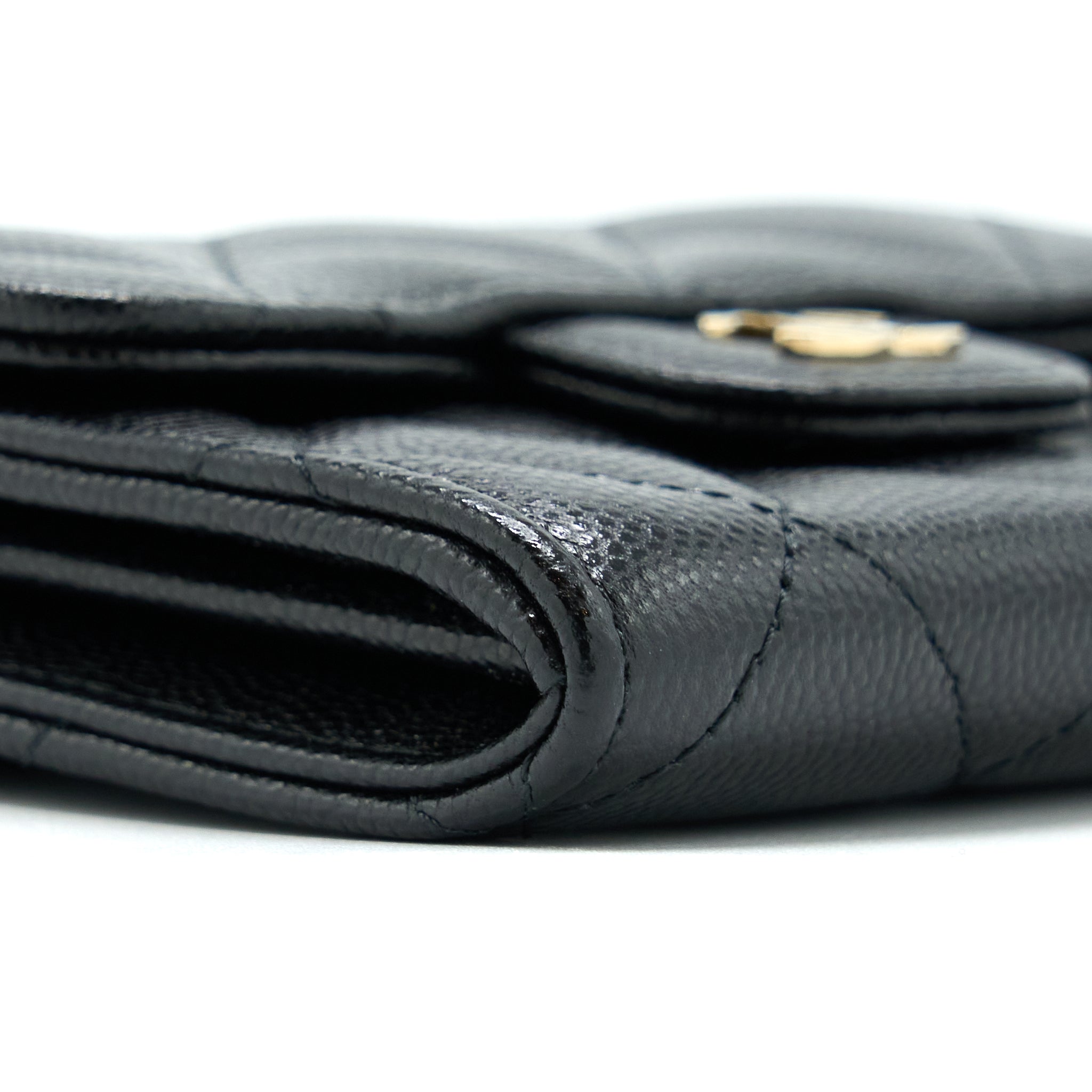 Chanel Card Holder On Chain Caviar Black L