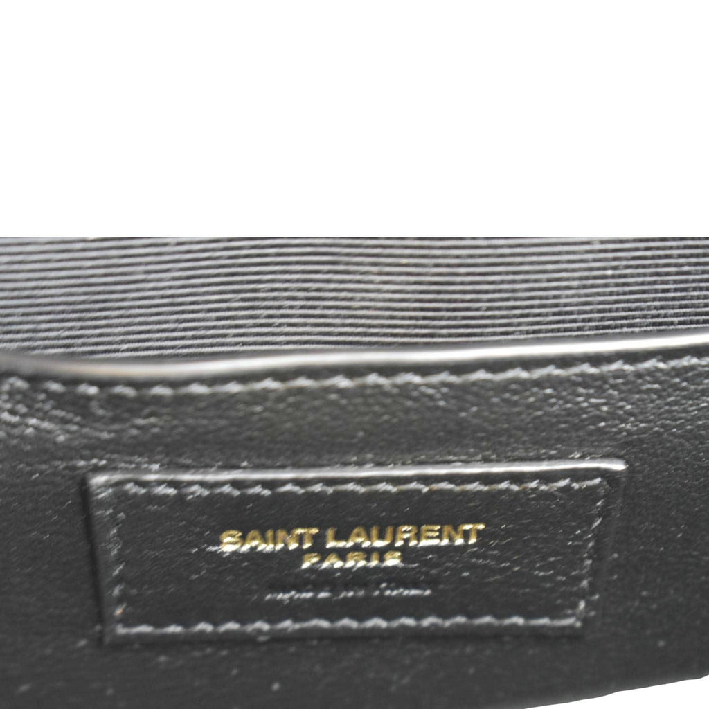 YVES SAINT LAURENT Small Envelope Matelassé Leather Shoulder Bag Green