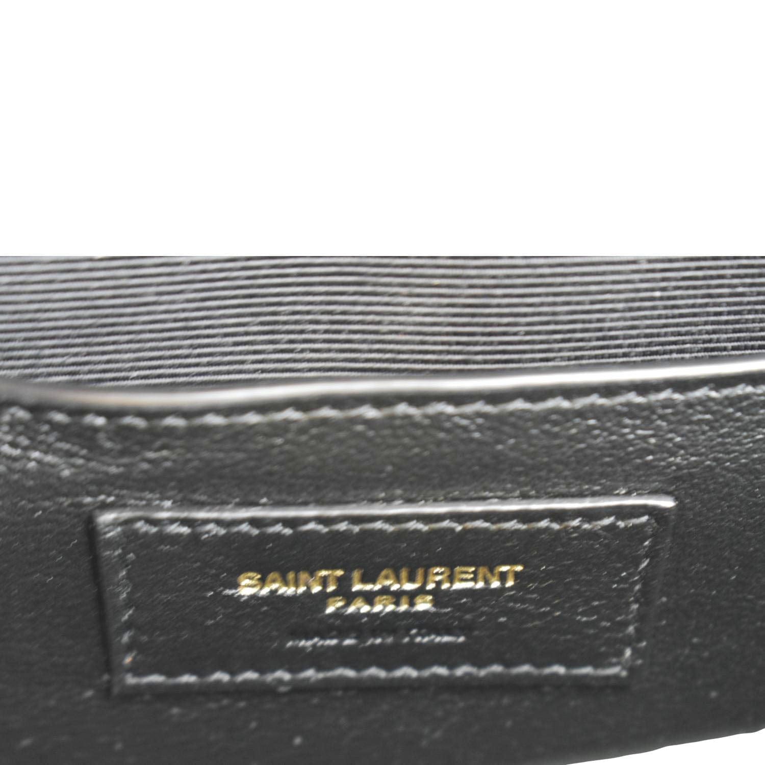 YVES SAINT LAURENT Small Envelope Matelassé Leather Shoulder Bag Green