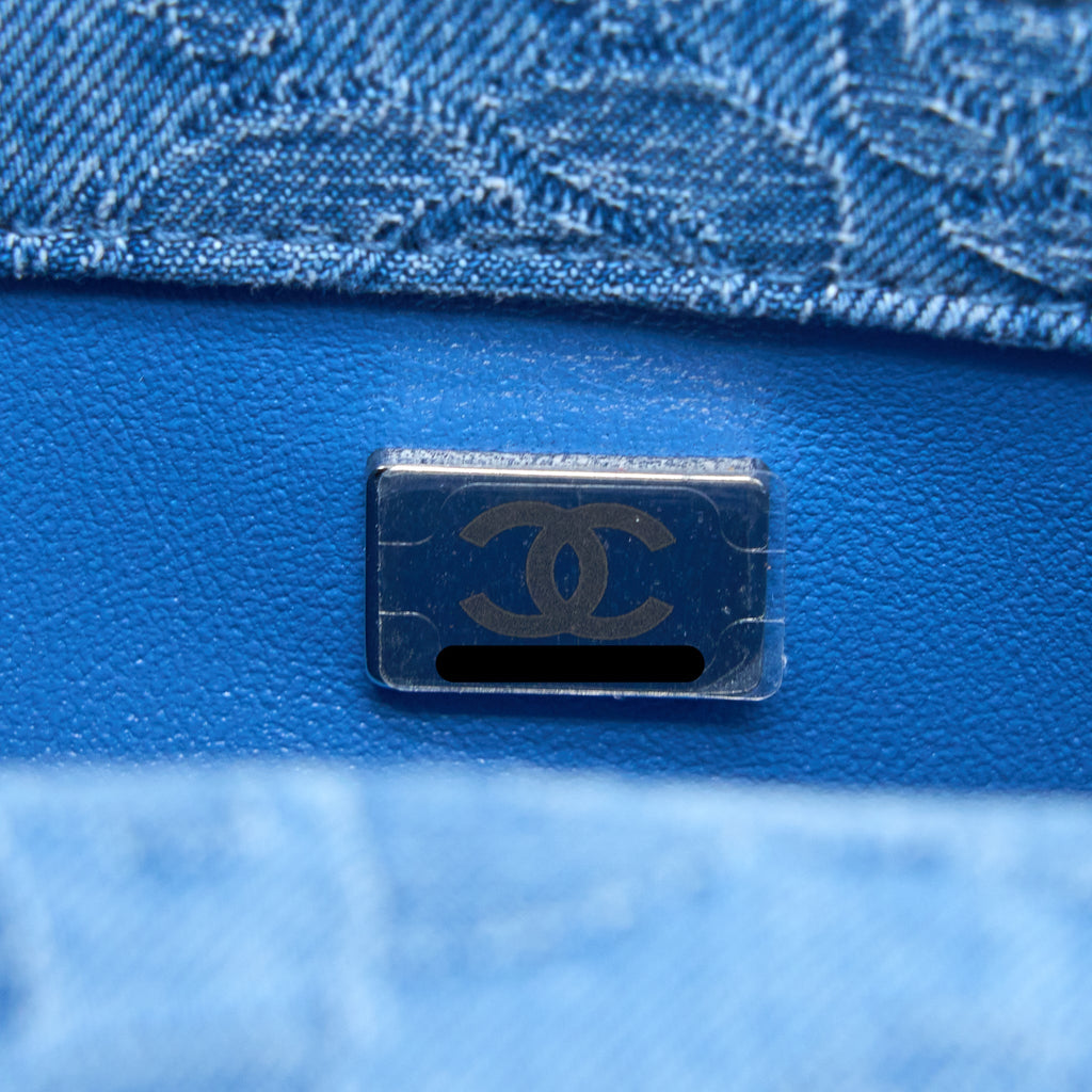 Chanel Coco Love Flap Bag Camellia Denim Blue  (Microchip)