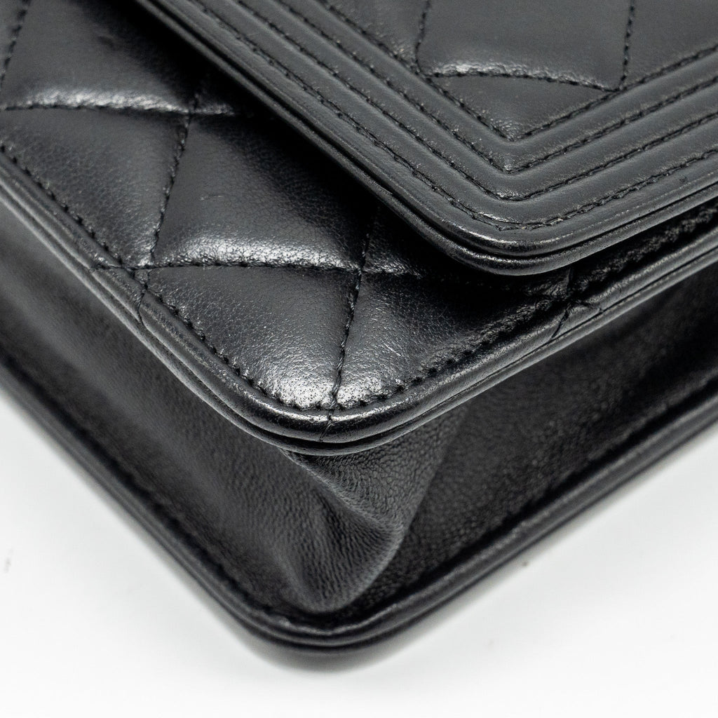 Chanel Boy Wallet on Chain lambskin black