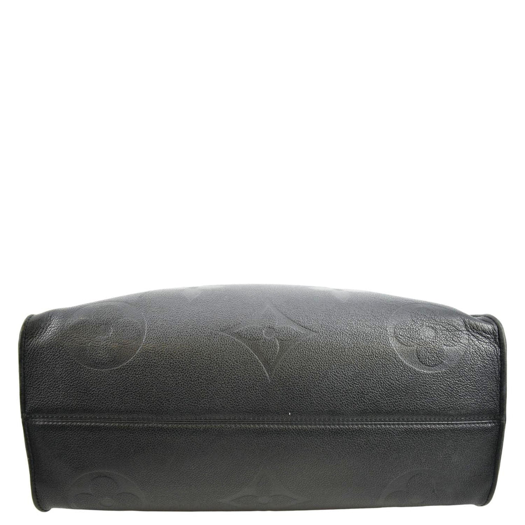 LOUIS VUITTON Onthego GM Monogram Empreinte Leather Tote Bag Black