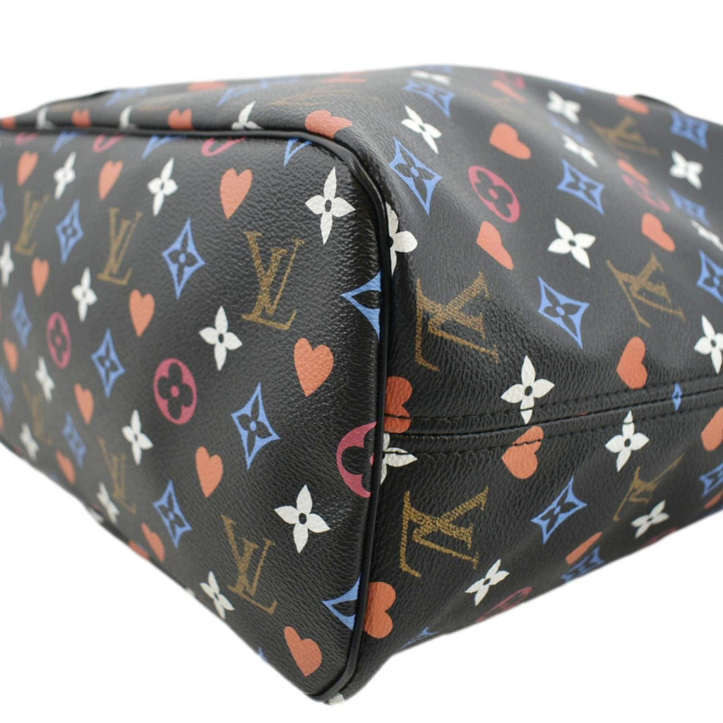 LOUIS VUITTON Game On Neverfull MM Monogram Canvas Tote Bag Black